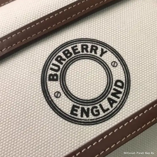 Official FirstBag Ru Mini BURBERRY Bag Two-tone Leather Pocket and Canvas 0602